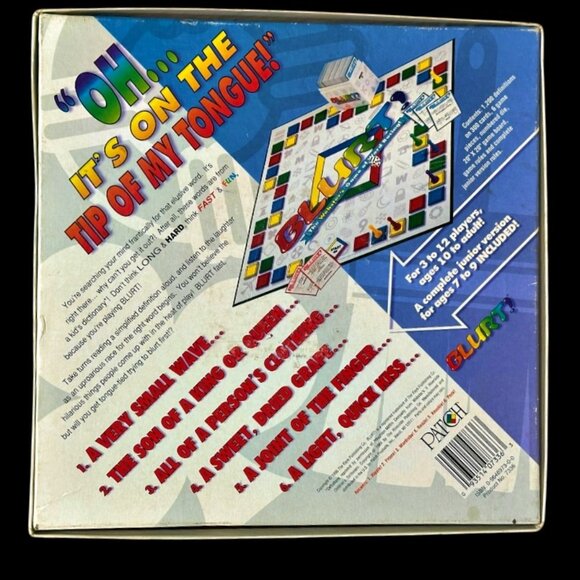 BLURT The Websters Game of Word Racing Board Game 1995 Vintage Patch - Picture 3 of 7